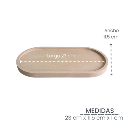 Plato Ovalado de cemento 23x11.5x1cm Nude