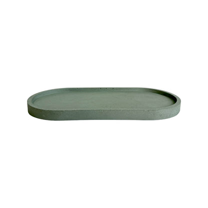 Plato Ovalado de cemento 23x11.5x1cm Oliva