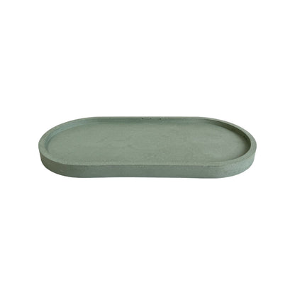 Plato Ovalado de cemento 23x11.5x1cm Oliva