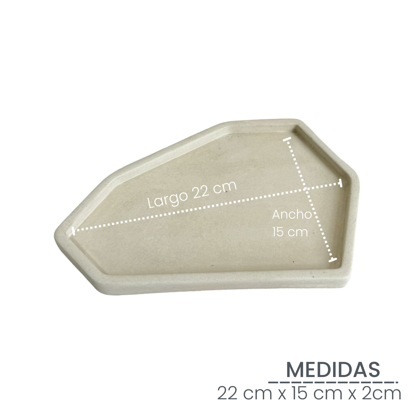 Plato Lea de cemento 22x15x2cm Arena