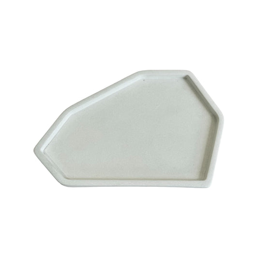 Plato Lea de cemento 22x15x2cm Blanco