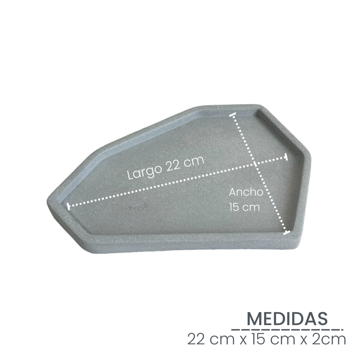 Plato Lea de cemento 22x15x2cm Gris