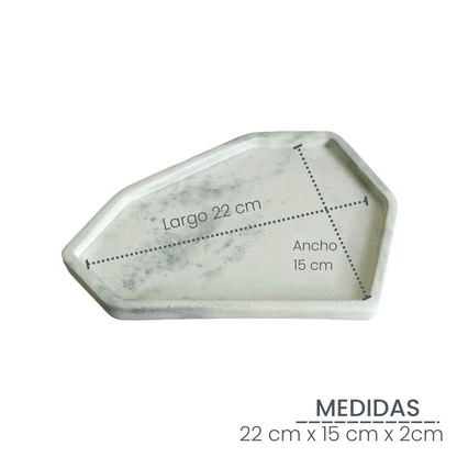 Plato Lea de cemento 22x15x2cm Mármol oliva