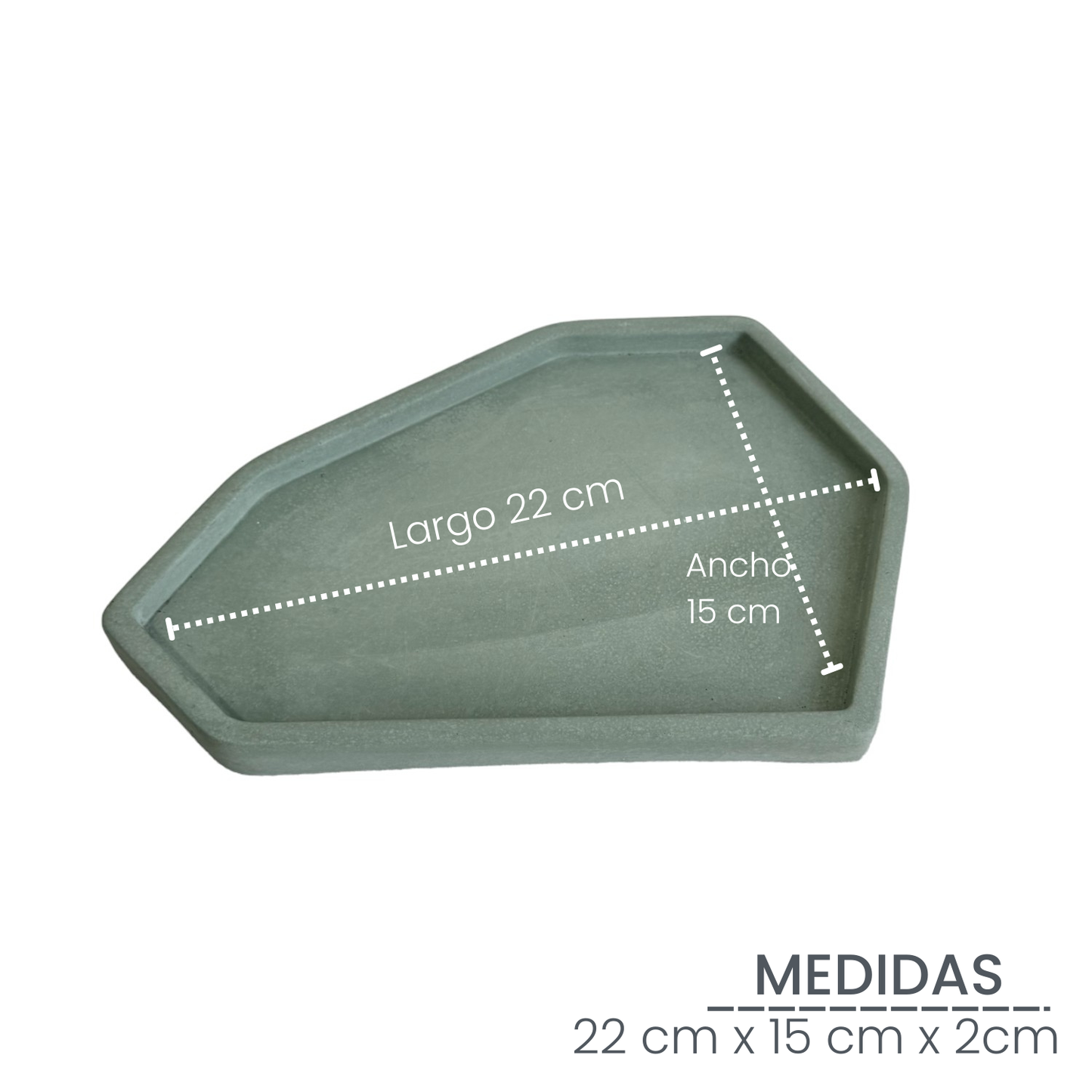 Plato Lea de cemento 22x15x2cm OLiva