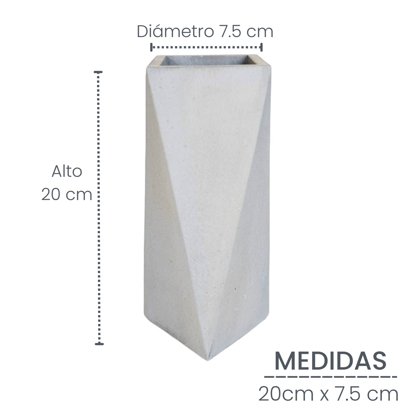 Jarrón Alice en cemento 20x7 cm Gris