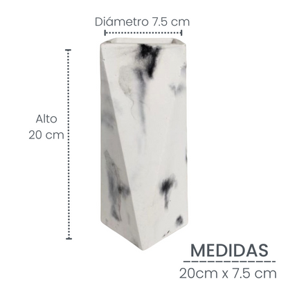 Jarrón Alice en cemento 20x7 cm Mármol negro