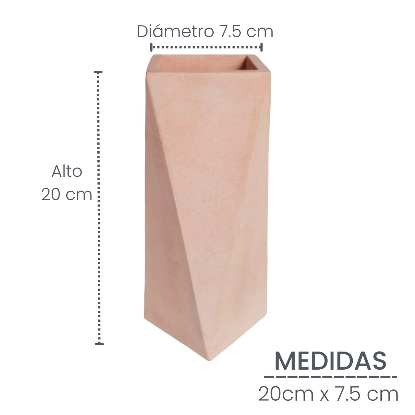 Setx4 Florero Alice de cemento  Palo de rosa/Blanco