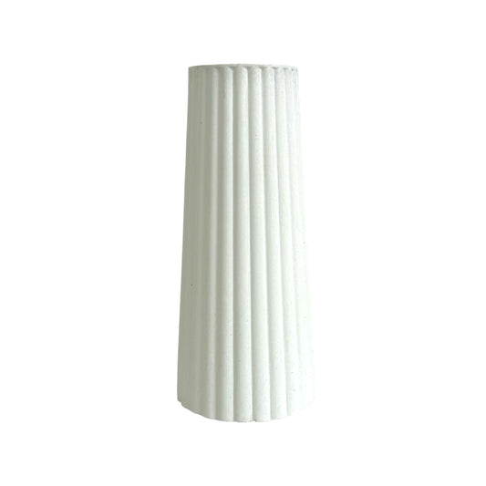 Florero Alessia de cemento 19x8.5x5 cm Blanco