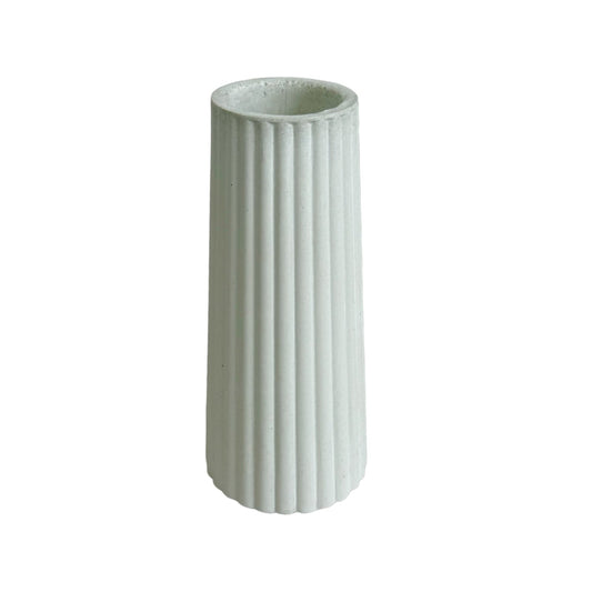 Florero Alessia de cemento 19x8.5x5 cm Blanco