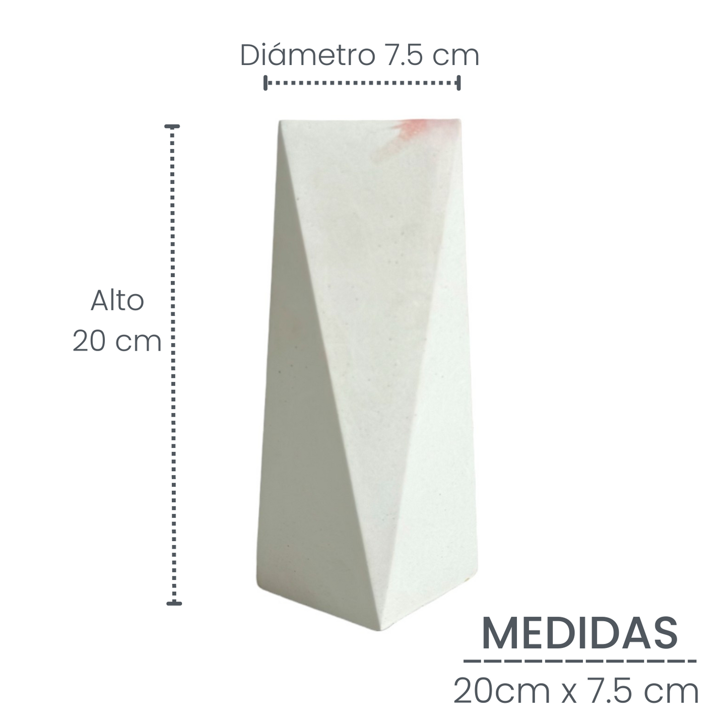 Jarrón Alice en cemento 20x7 cm Mármol rosa