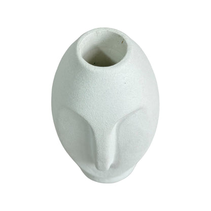 Jarrón Stonge de cemento 18x8x5 cm Blanco
