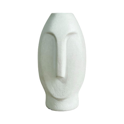 Jarrón Stonge de cemento 18x8x5 cm Blanco
