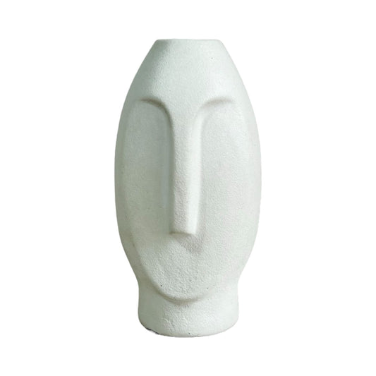 Jarrón Stonge de cemento 18x8x5 cm Blanco