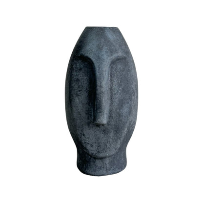 Jarrón Stonge de cemento 18x8x5 cm Oscuro