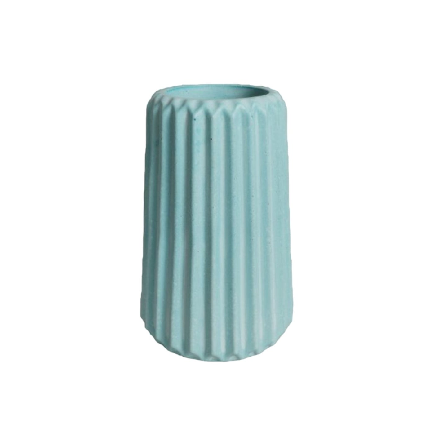 Florero Adamaris en cemento 15x7 cm Aguamarina
