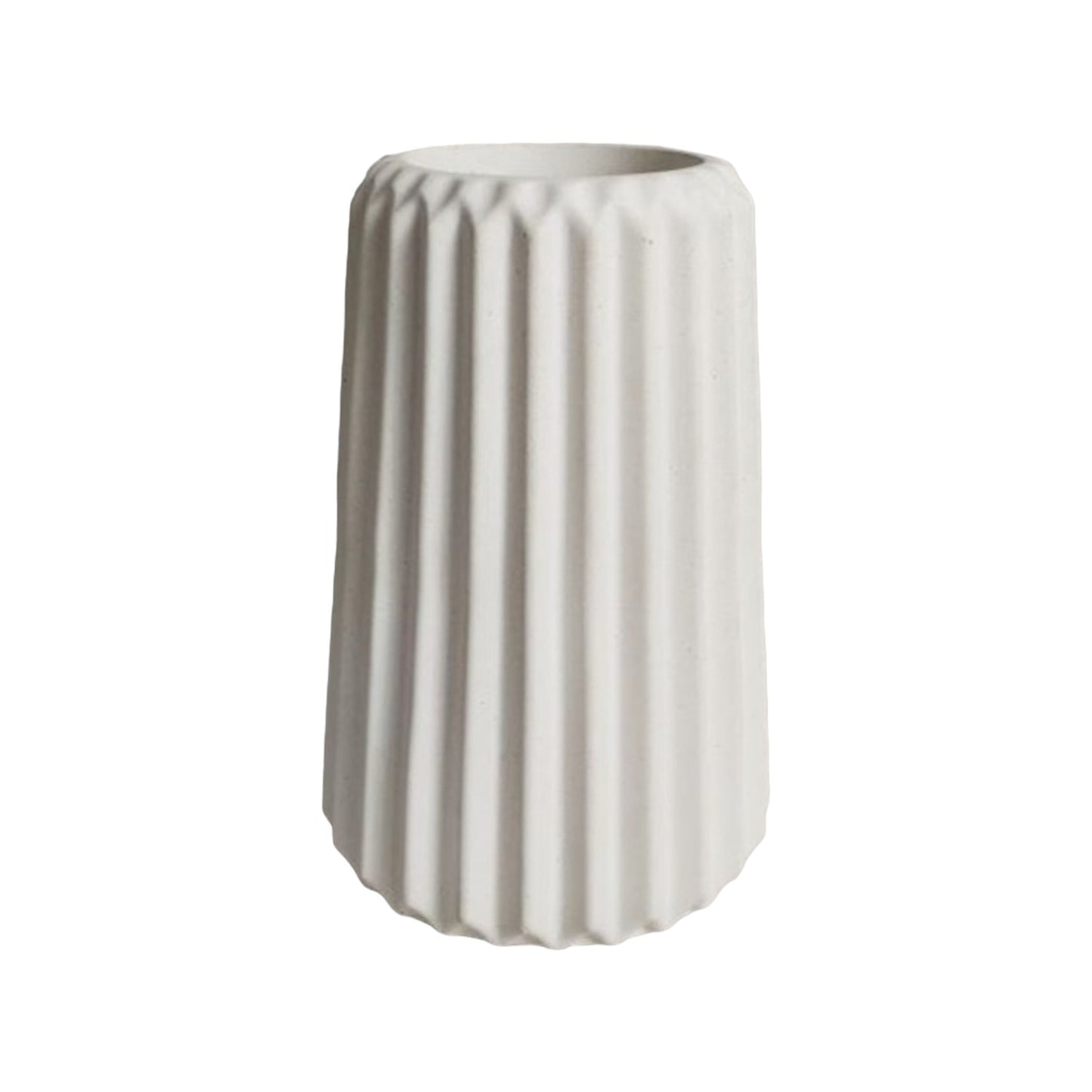 Florero Adamaris en cemento 15x7 cm Blanco