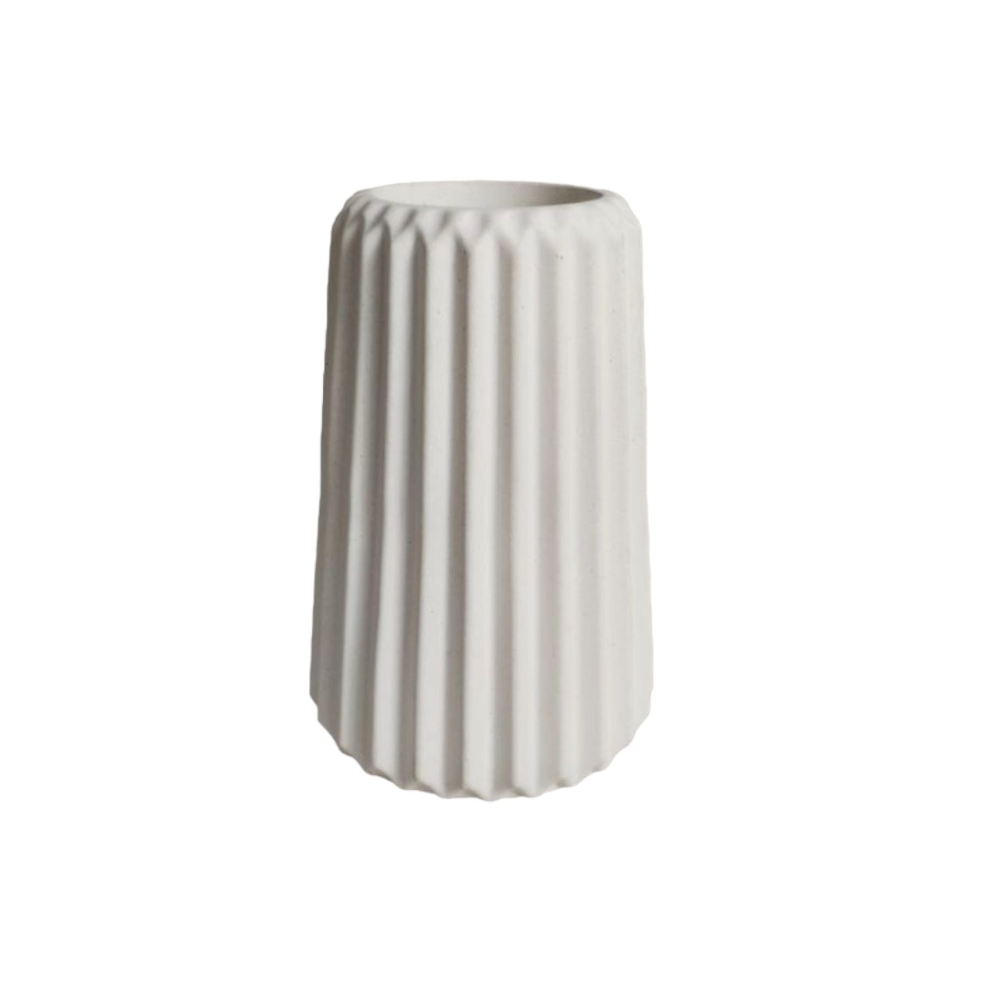 Florero Adamaris en cemento 15x7 cm Blanco
