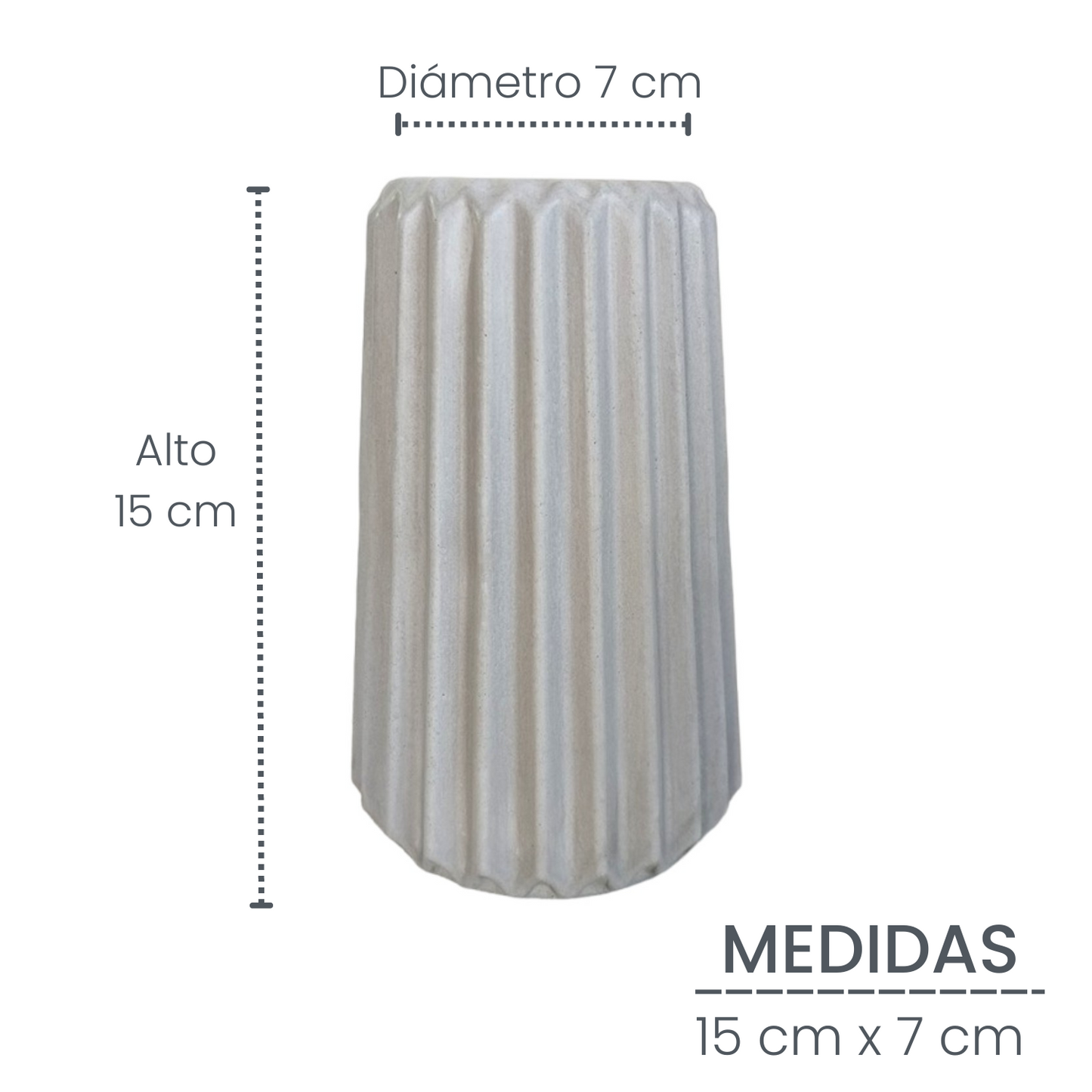 Florero Adamaris en cemento 15x7 cm Gris