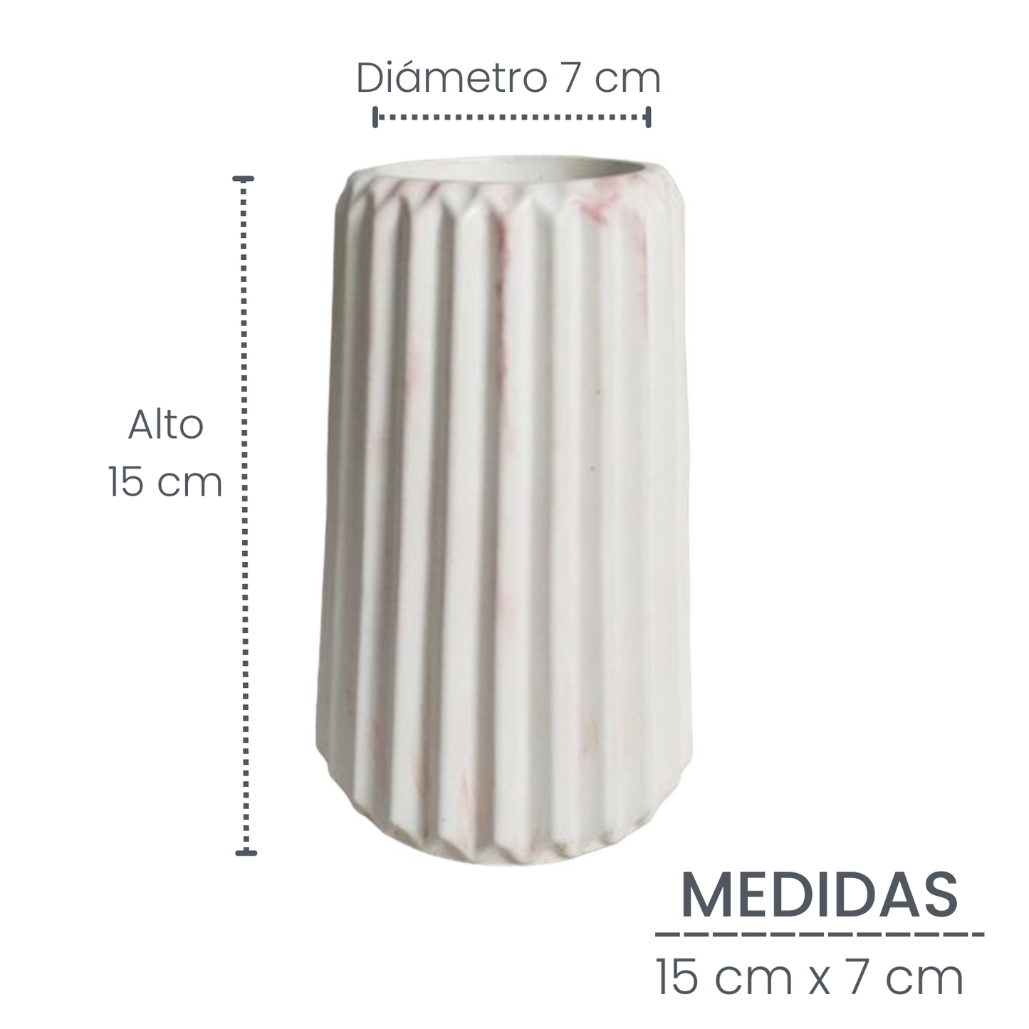 Florero Adamaris en cemento 15x7 cm Mármol Rosa