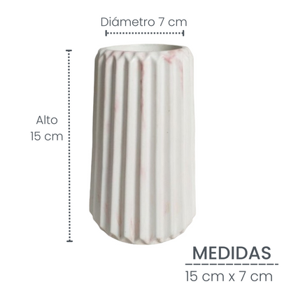 Florero Adamaris en cemento 15x7 cm Mármol Rosa