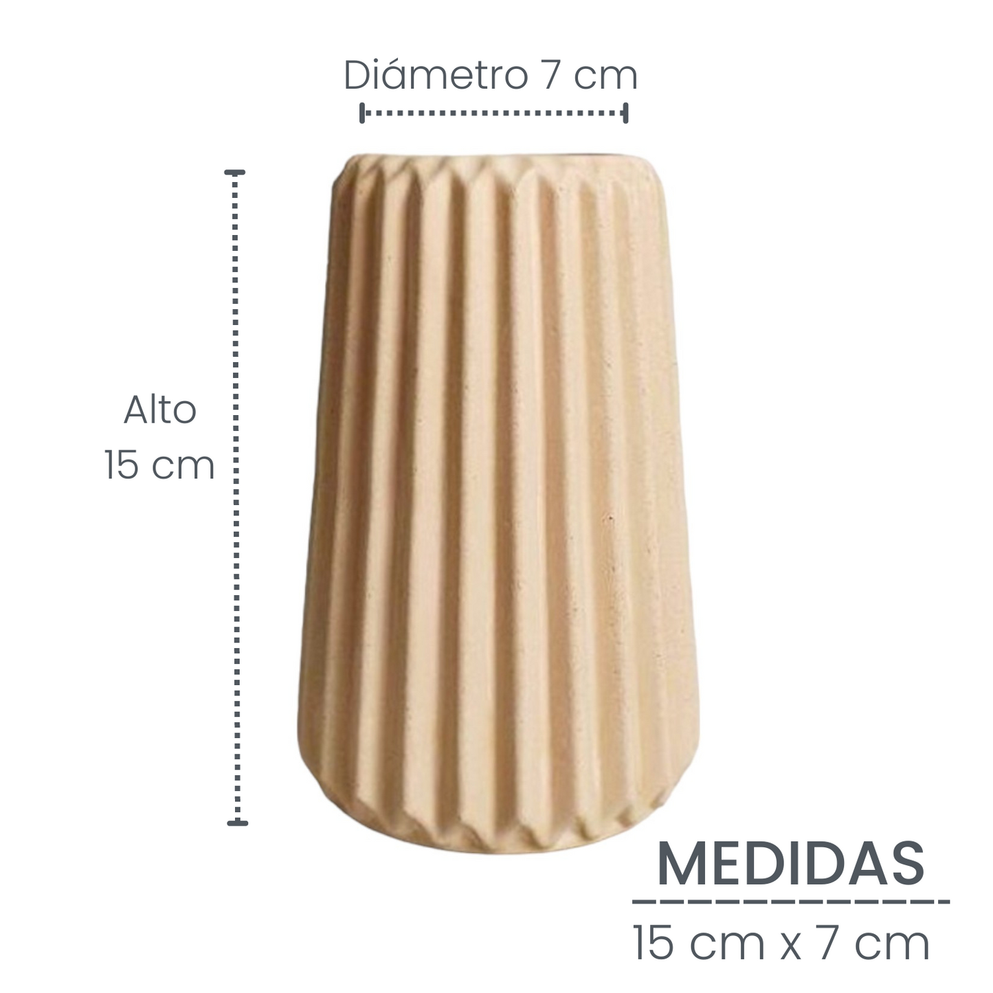 Florero Adamaris en cemento 15x7 cm Nude