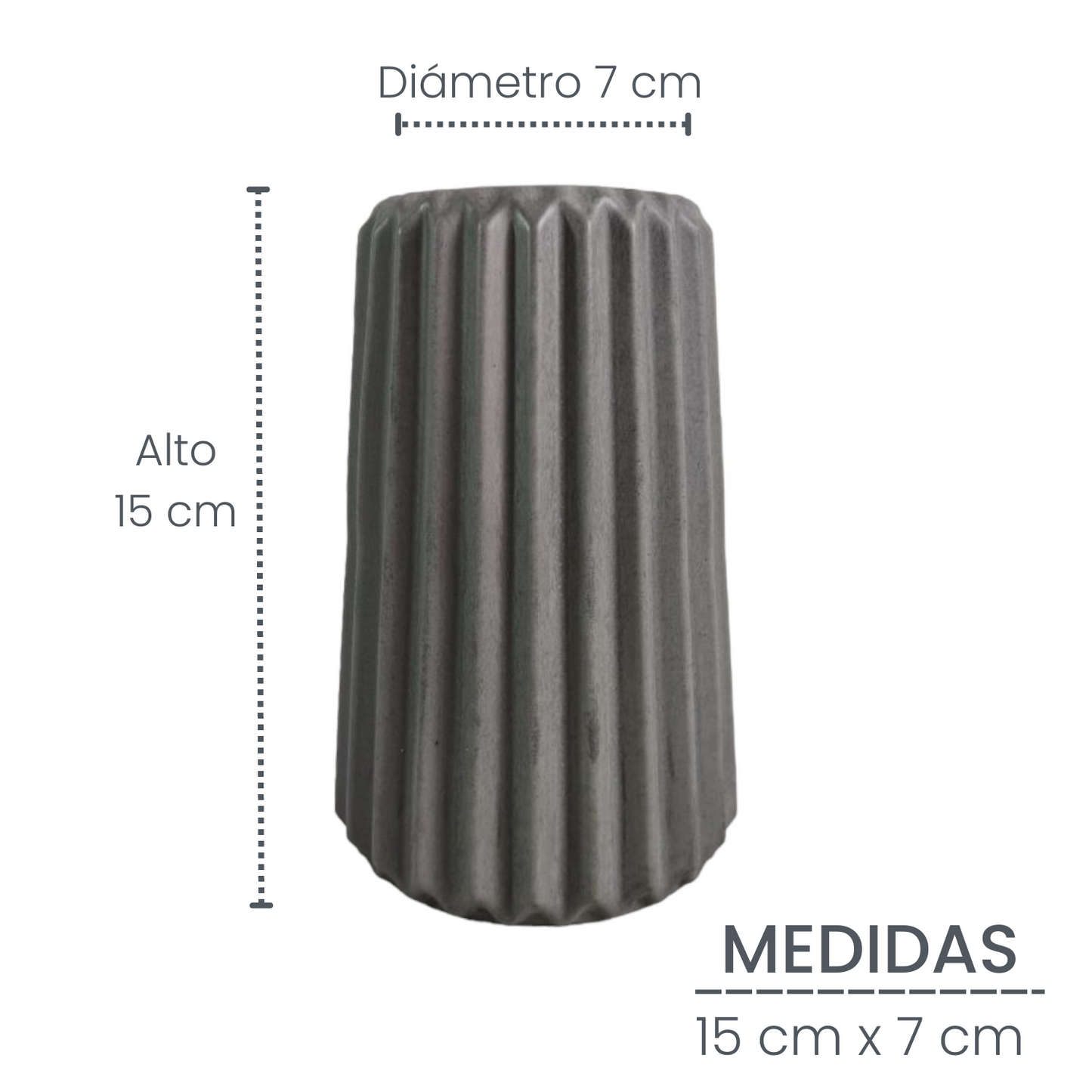 Florero Adamaris en cemento 15x7 cm Oscuro