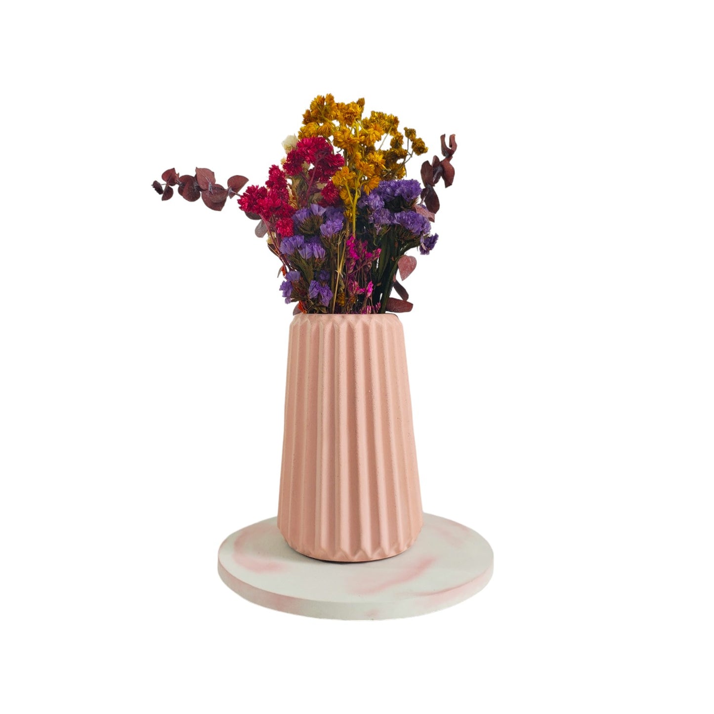 Florero Adamaris en cemento 15x7 cm Palo de Rosa