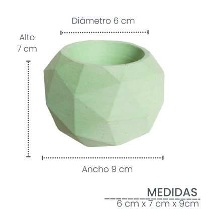 Matera Laia de Cemento 7.5x6.5 cm Verde Menta