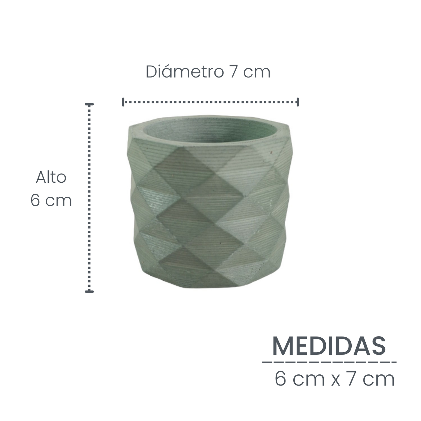 Matera Lira de Cemento 6x6.5 cm Verde Oliva