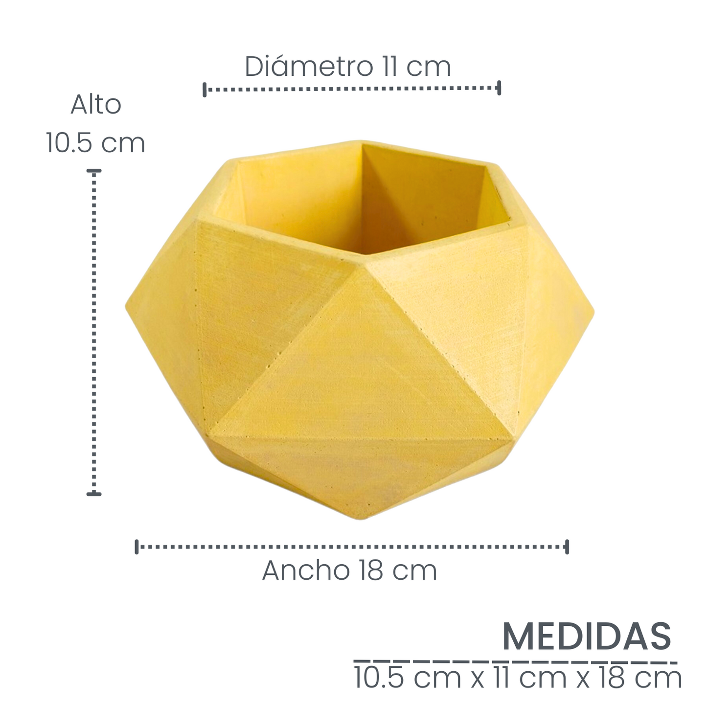 Matera Adara en cemento 10.5x11x18 cm Amarillo