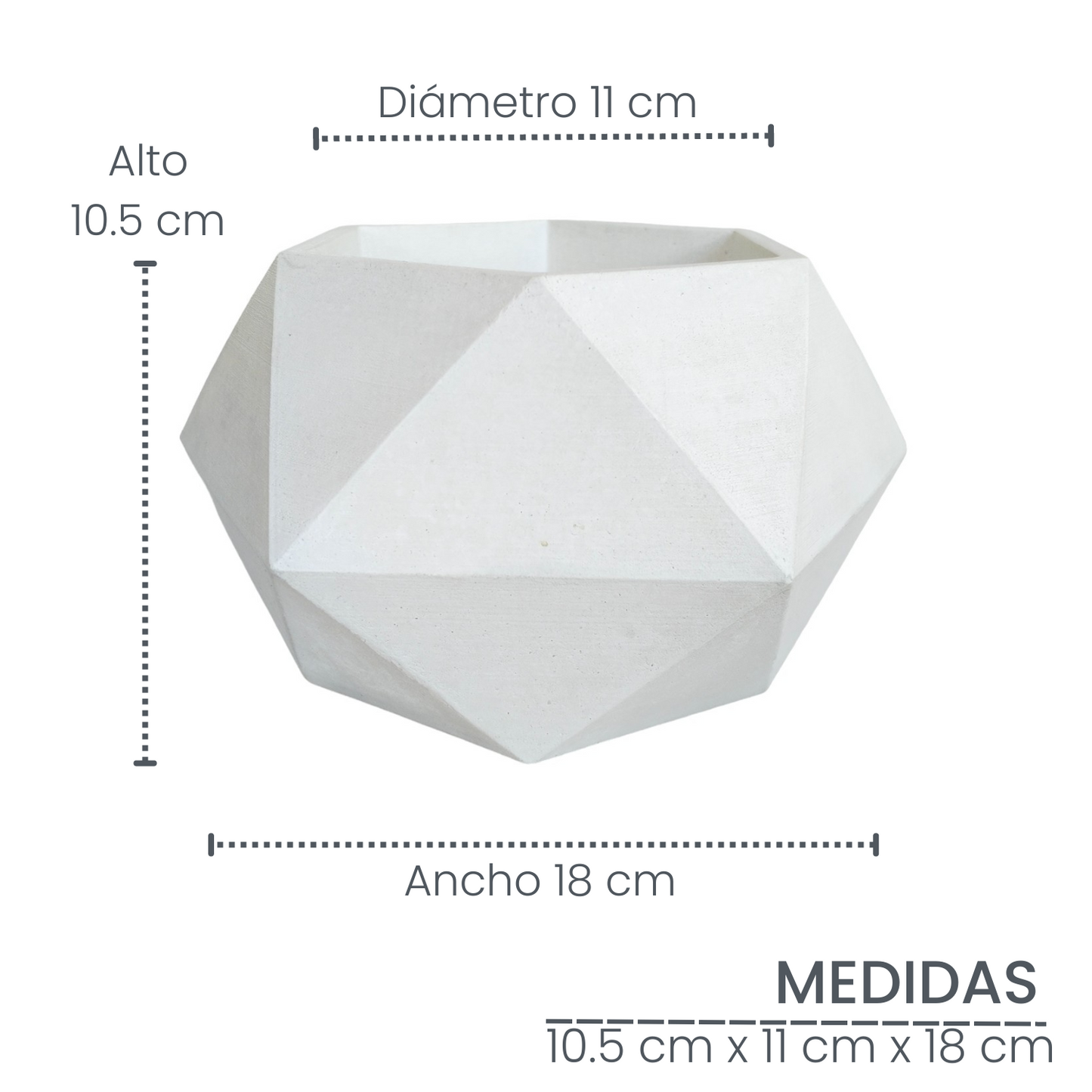Matera Adara en cemento 10.5x11x18 cm Blanco