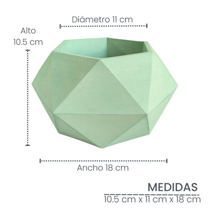 Matera Adara en cemento 10.5x11x18 cm Menta