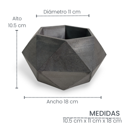 Matera Adara en cemento 10.5x11x18 cm Oscuro