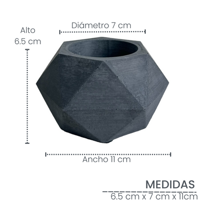 Matera Adara Petty en cemento 6.5x7x11 cm Oscuro