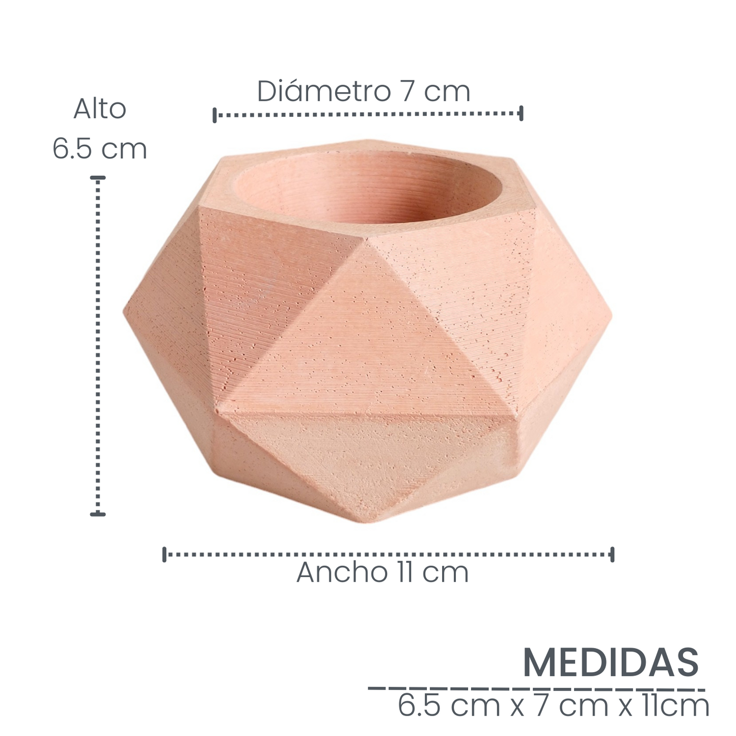 Matera Adara Petty en cemento 6.5x7x11 cm Palo de rosa
