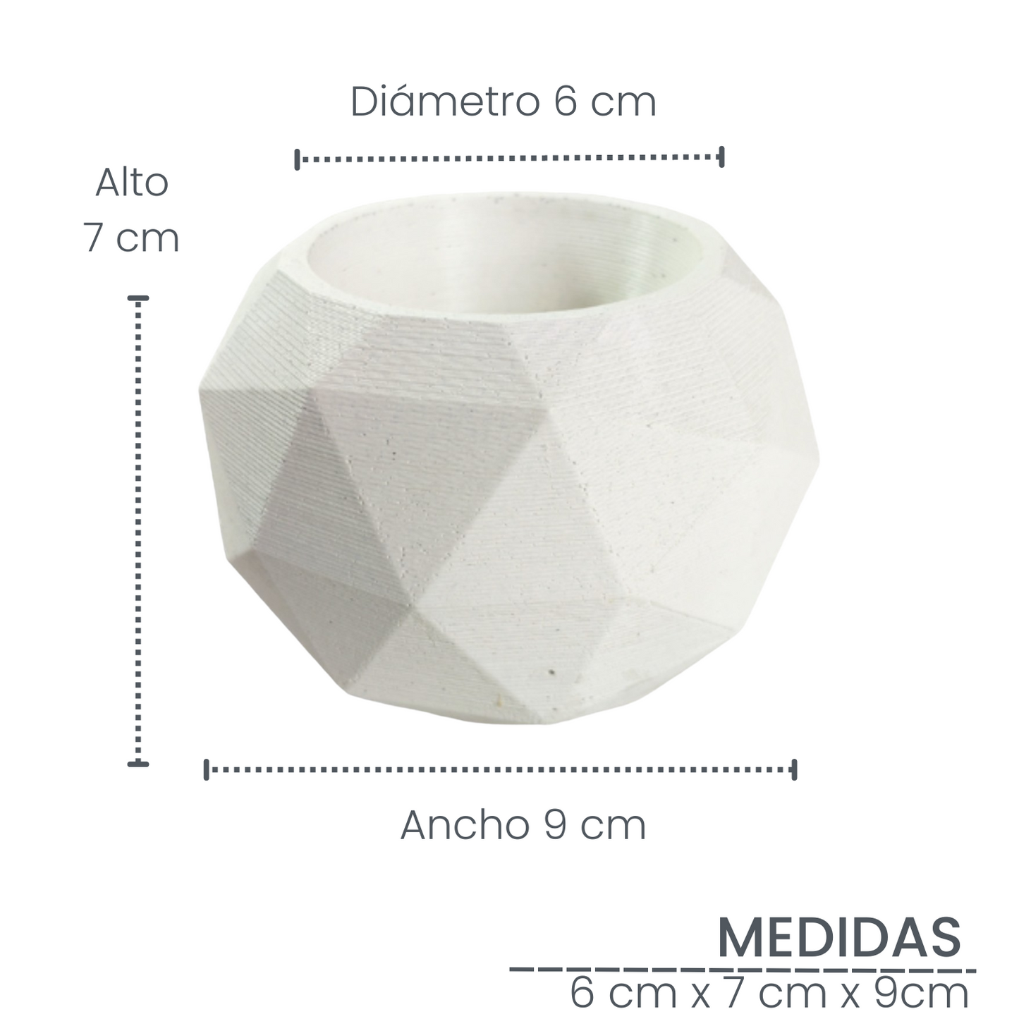 Matera Laia de Cemento 7.5x6.5 cm Blanco