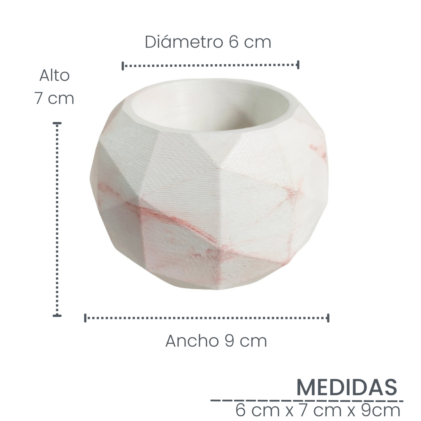 Matera Laia de Cemento 7.5x6.5 cm Marmól Rosa