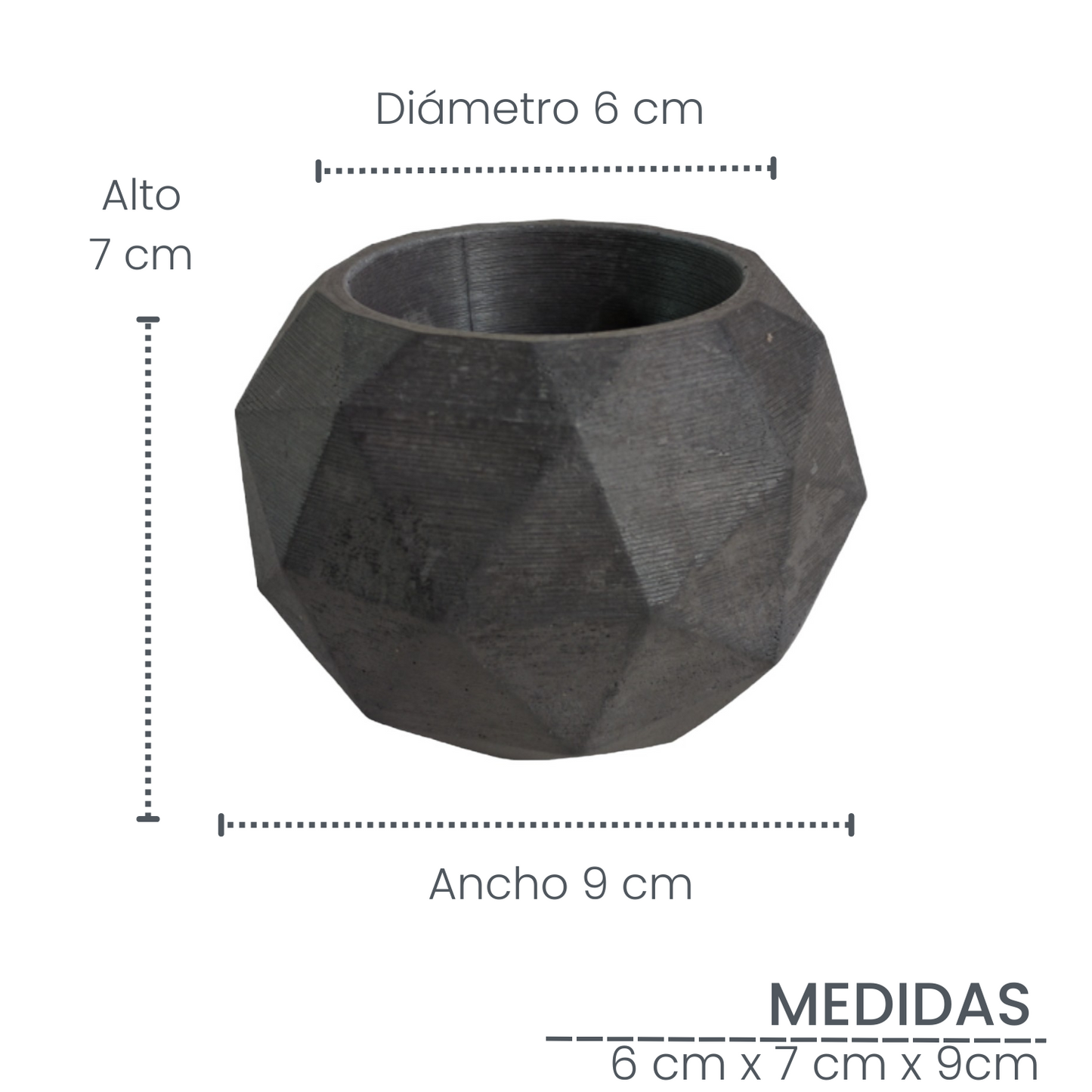Matera Laia de Cemento 7.5x6.5 cm Oscuro