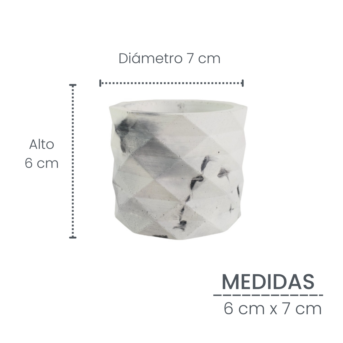 Matera Lira de Cemento 6x6.5 cm Marmól Negro