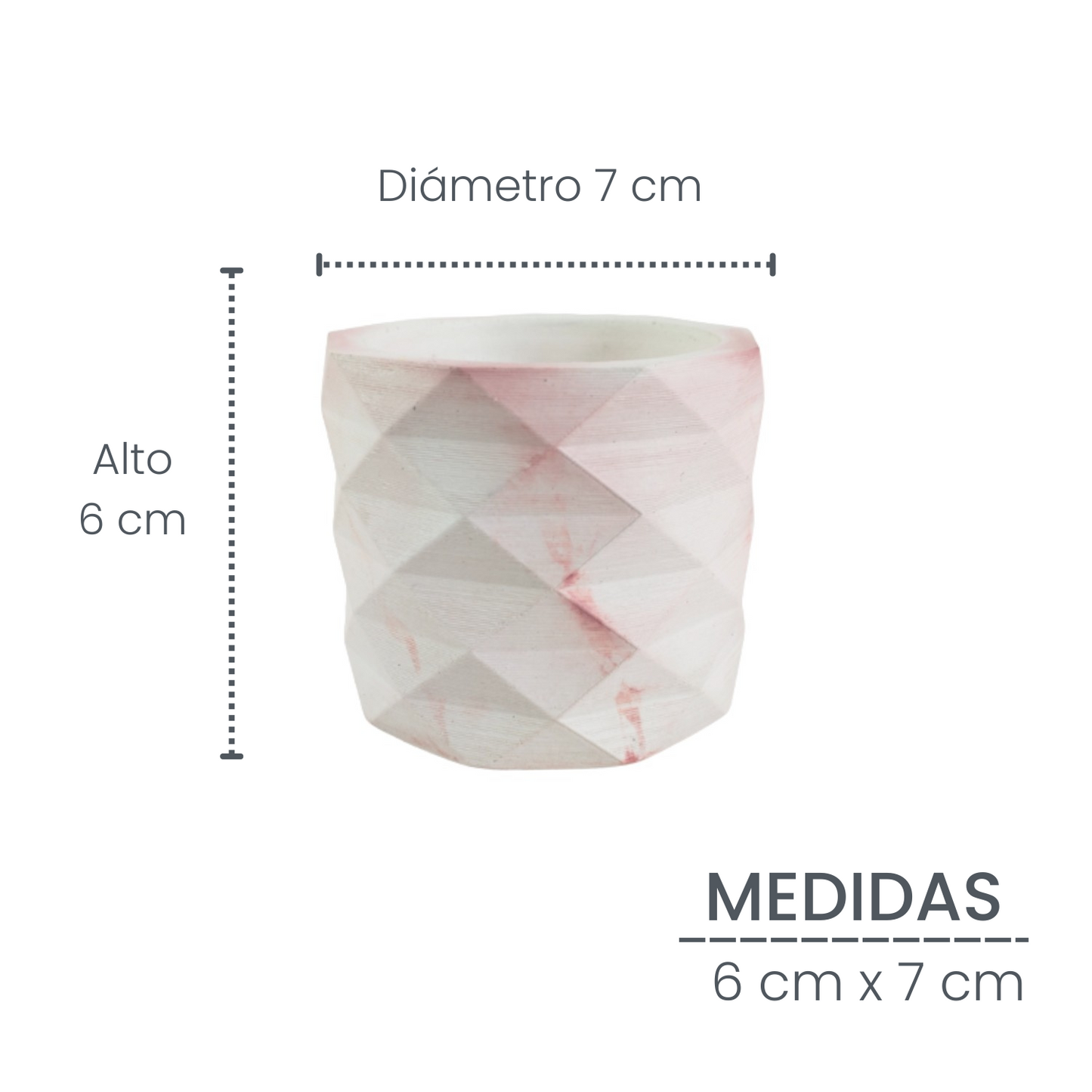 Matera Lira de Cemento 6x6.5 cm Marmól Rosa