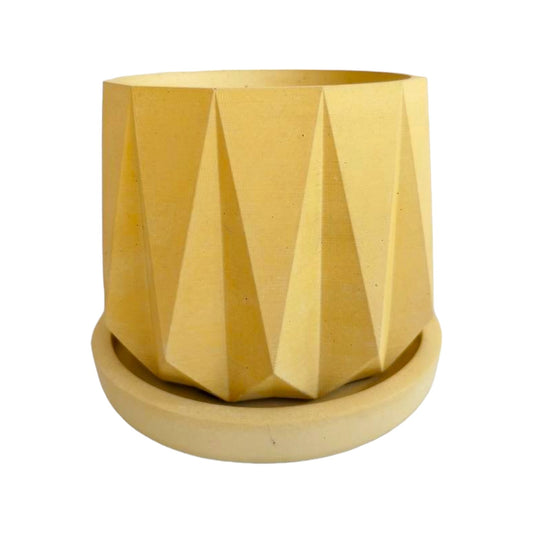 Matera Lirio en cemento 10x10.5x11.5 cm Amarillo