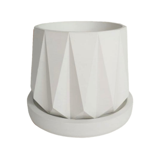 Matera Lirio en cemento 10x10.5x11.5 cm Blanco