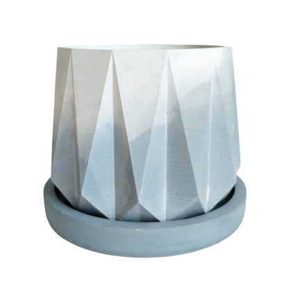 Matera Lirio en cemento 10x10.5x11.5 cm Azul/Blanco