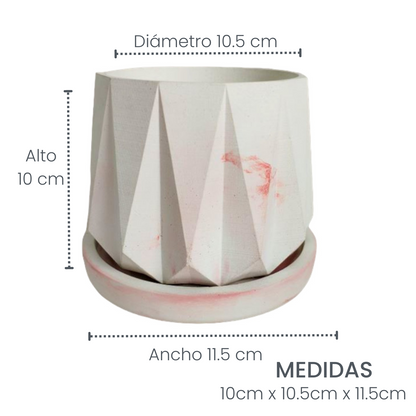 Matera Lirio en cemento 10x10.5x11.5 cm Mármol Rosa