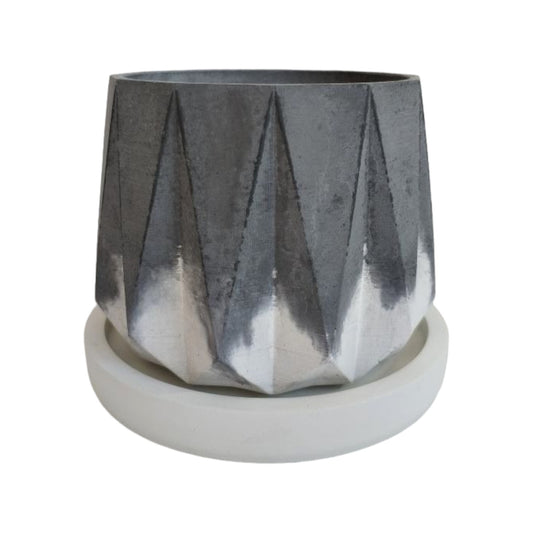 Matera Lirio en cemento 10x10.5x11.5 cm Oscuro/Blanco