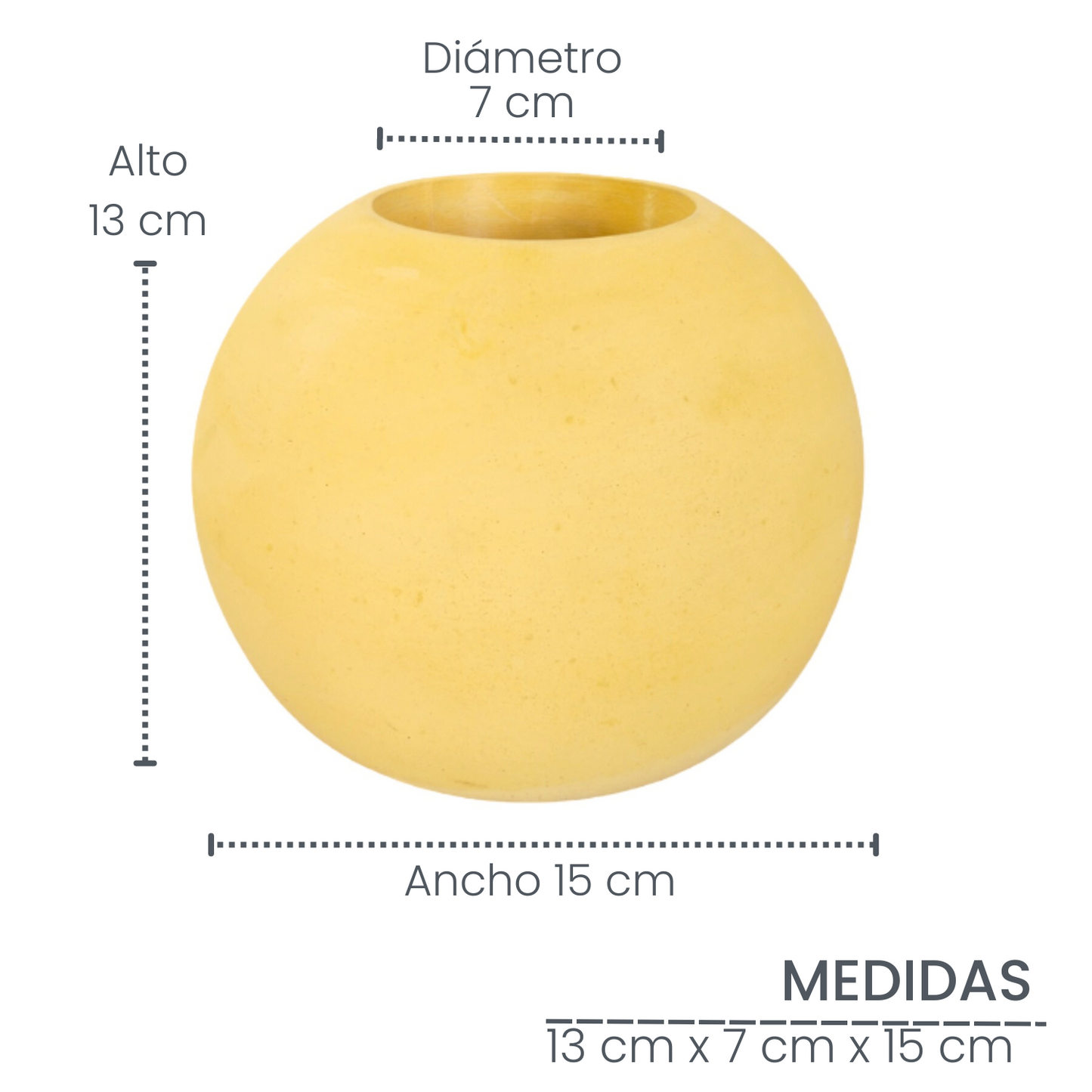 Matera Luna  en cemento 13x7x15 cm Amarillo