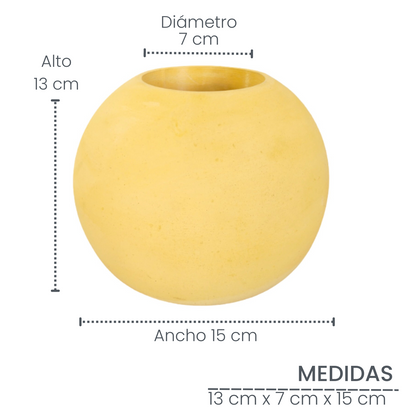 Matera Luna  en cemento 13x7x15 cm Amarillo