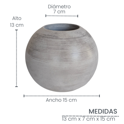 Matera Luna  en cemento 13x7x15 cm Gris