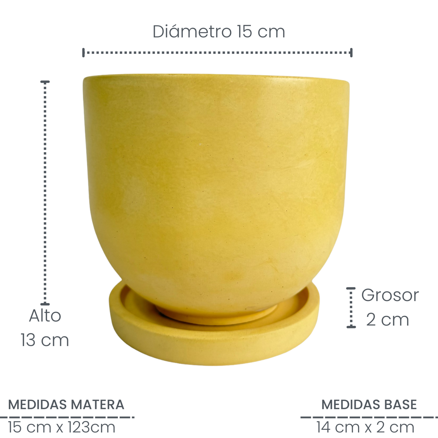 Matera María en cemento 13x15x cm Amarillo