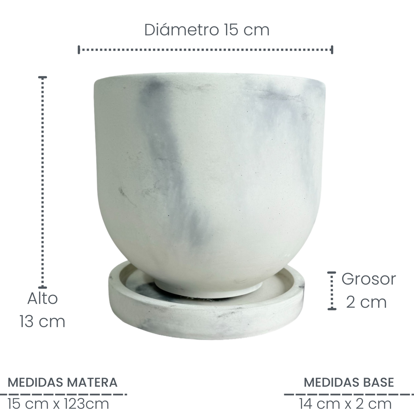 Matera María en cemento 13x15x cm Mármol negro